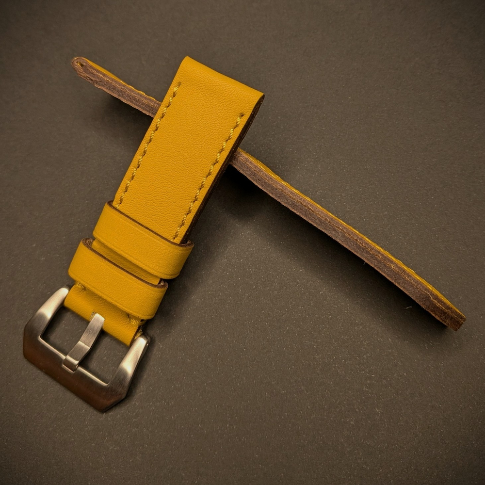 correa de reloj cuero sedalin amarillo marjofra straps