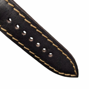 detalle correa clásica 1968 alomada chocolate marjofra straps