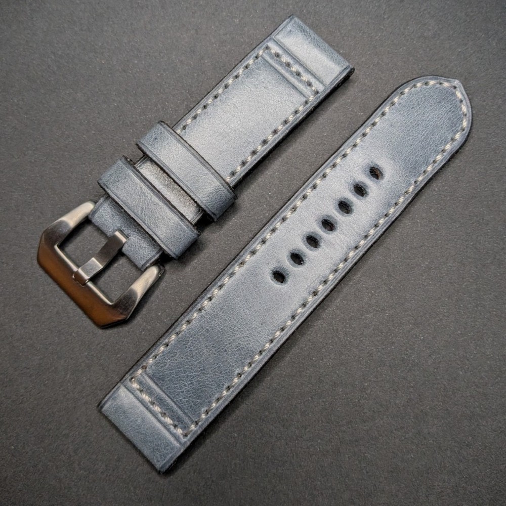 correa de reloj azul cuero engrasado MS 1 correa de reloj capitol azul marjofra straps